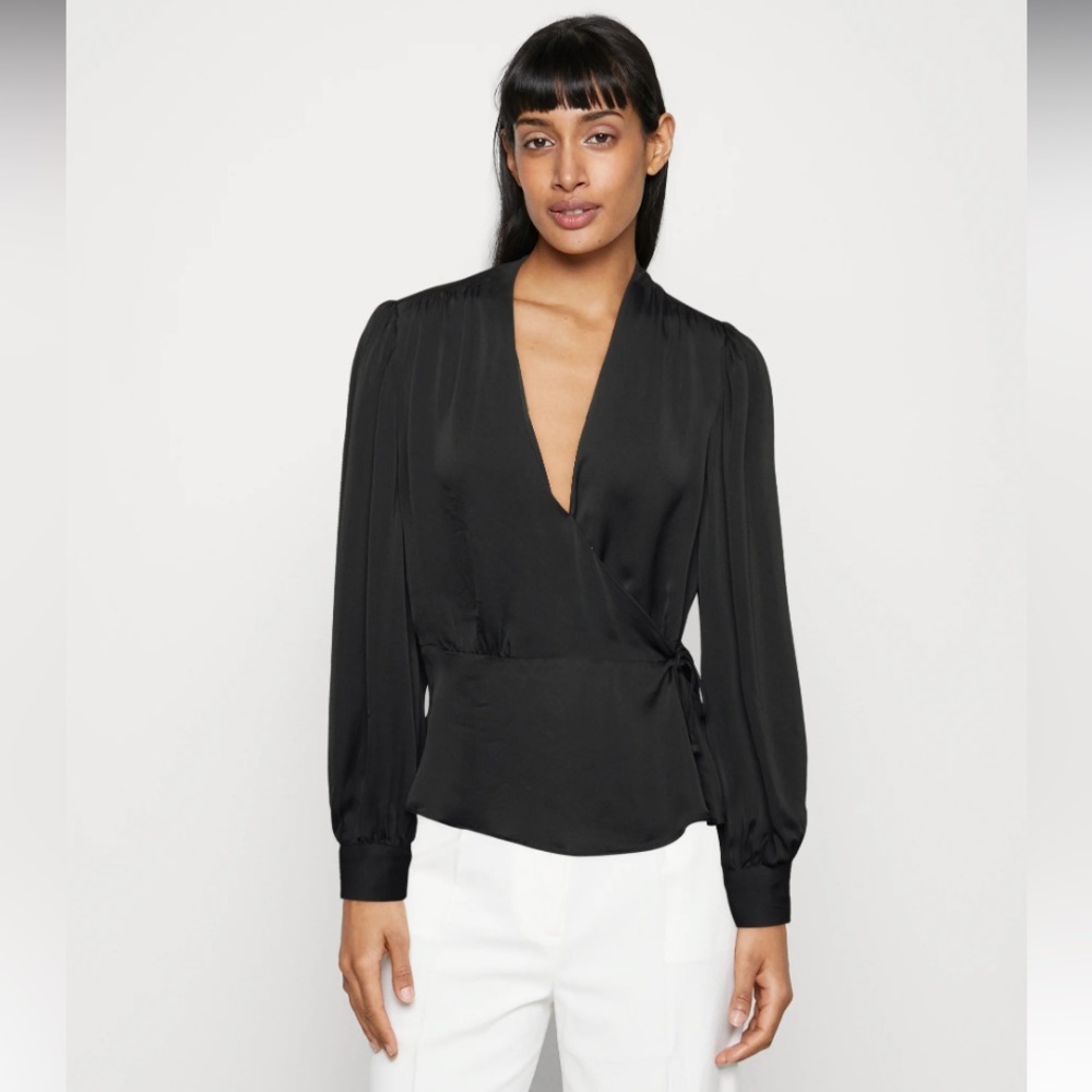 BNWT Banana Republic LS tie wrap blouse sz S